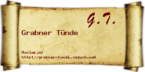 Grabner Tünde névjegykártya